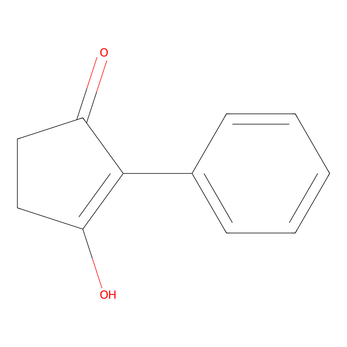 3-Hydroxy-2-phenylcyclopent-2-en-1-one molecular structure, CAS 5864-79-9
