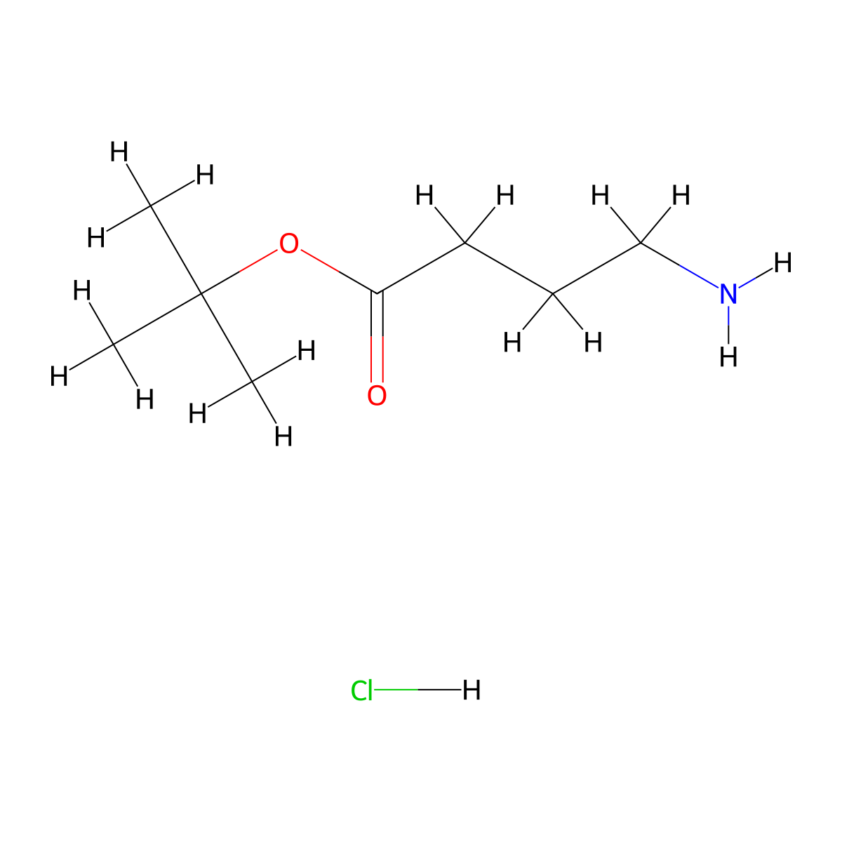 Tert-butyl 4-aminobutanoate hydrochloride molecular structure, CAS 58640-01-0