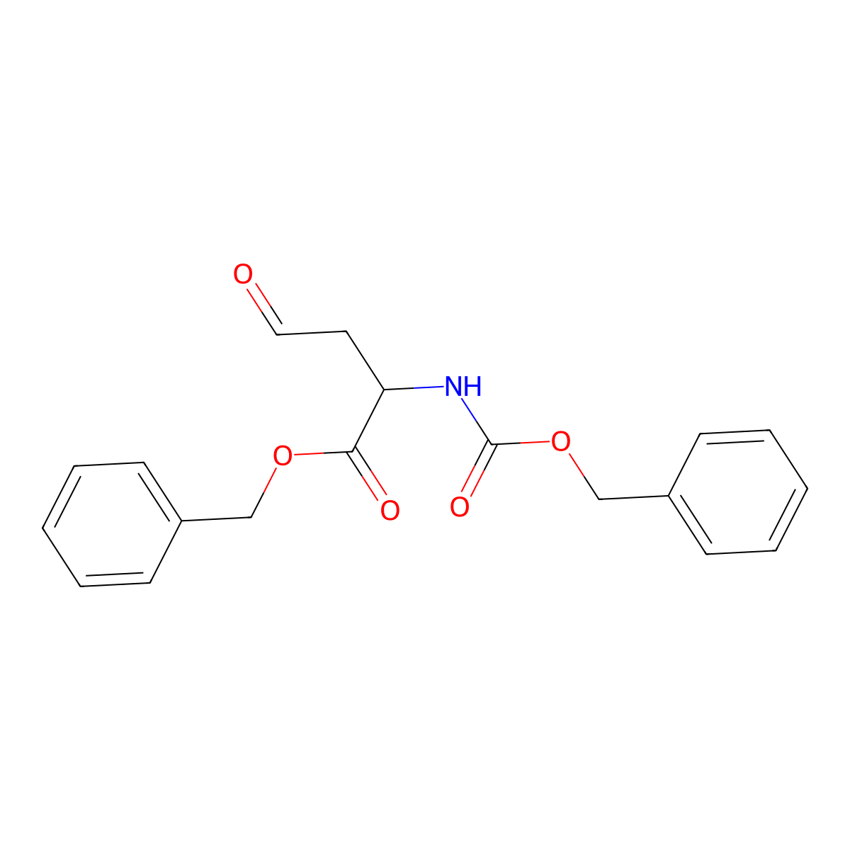 Benzyl 4-oxo-2-[[(phenylmethoxy)carbonyl]amino]butanoate molecular structure, CAS 58641-56-8