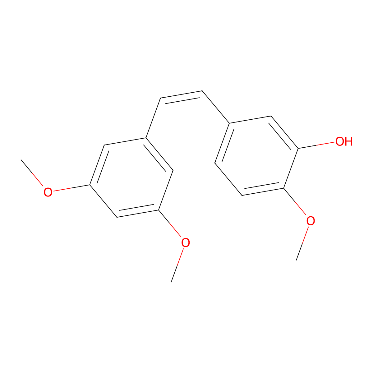 Cis-3,4',5-trimethoxy-3'-hydroxystilbene molecular structure, CAS 586410-08-4