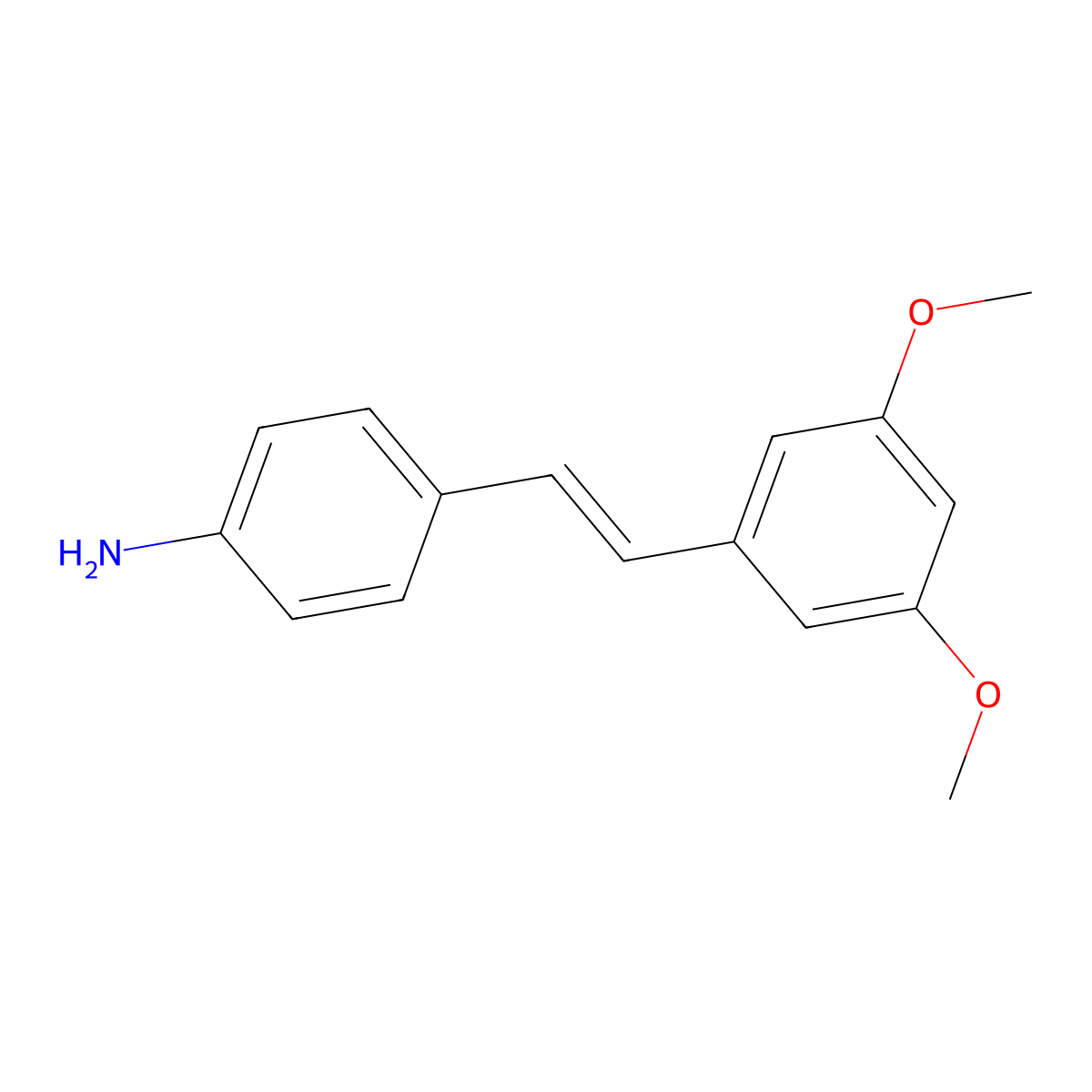 (E)-4-(3,5-Dimethoxystyryl)aniline molecular structure, CAS 586410-15-3