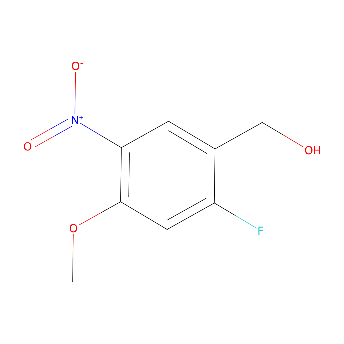 (2-Fluoro-4-methoxy-5-nitrophenyl)methanol molecular structure, CAS 586412-87-5