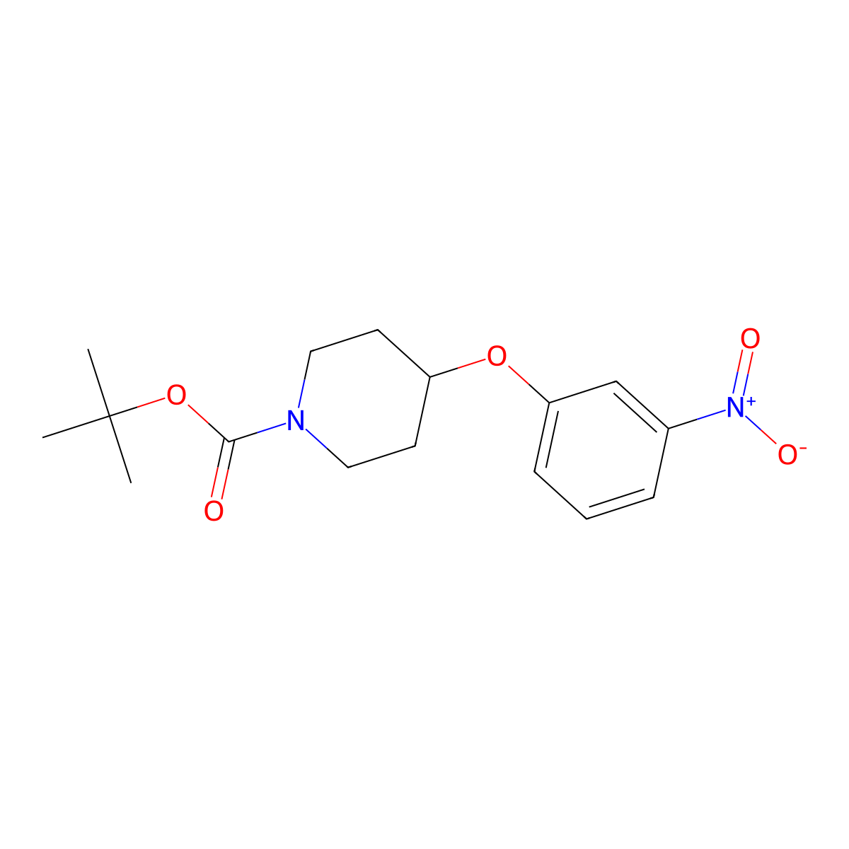 tert-Butyl 4-(3-nitrophenoxy)piperidine-1-carboxylate molecular structure, CAS 586412-88-6