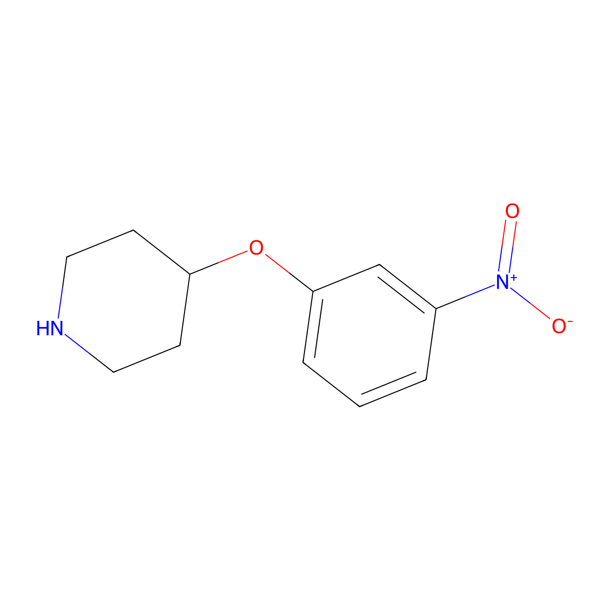 4-(3-Nitrophenoxy)piperidine molecular structure, CAS 586412-89-7
