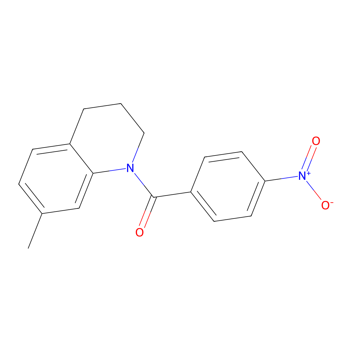 (7-methyl-3,4-dihydro-2H-quinolin-1-yl)-(4-nitrophenyl)methanone molecular structure, CAS 586414-25-7