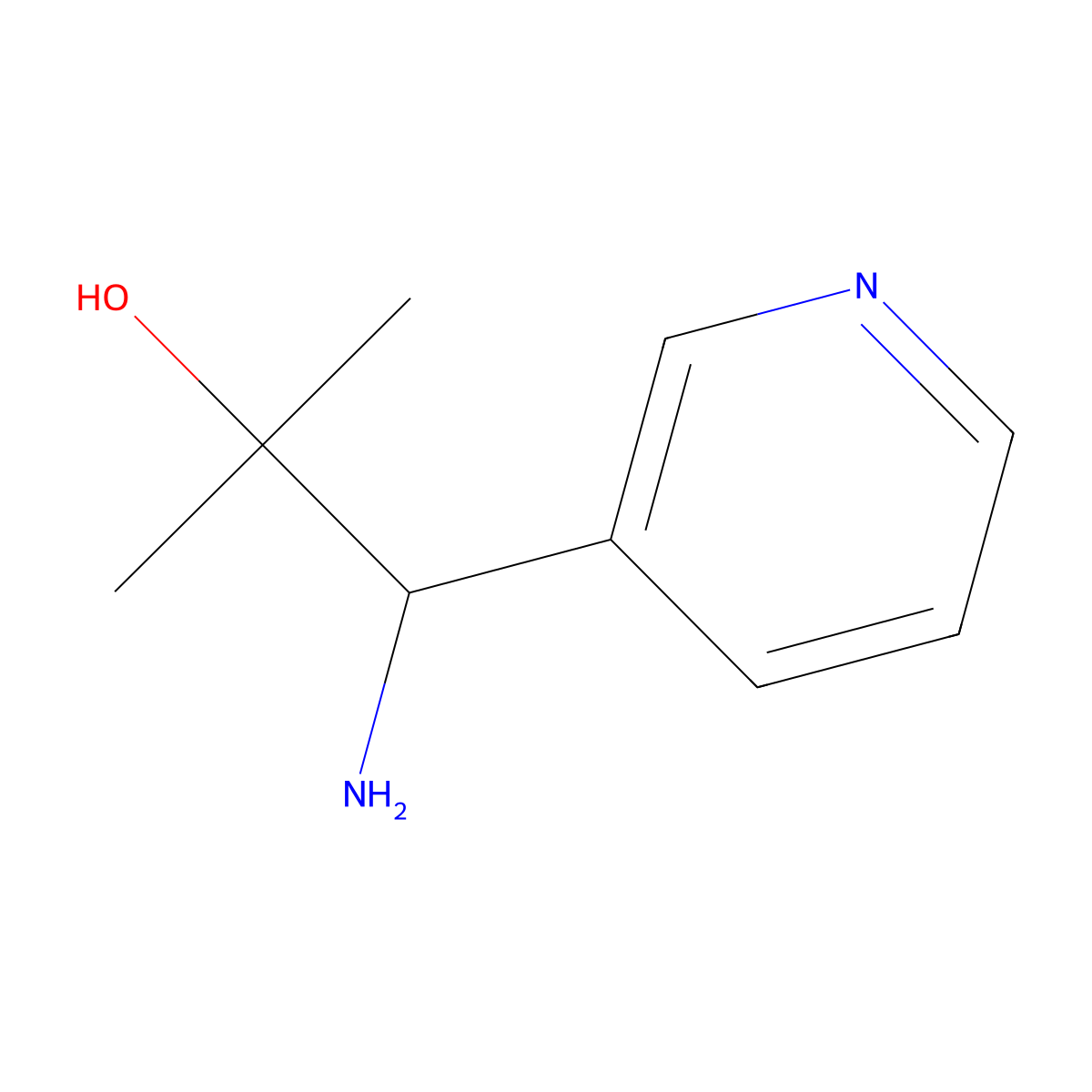 1-Amino-2-methyl-1-(pyridin-3-yl)propan-2-ol molecular structure, CAS 58644-88-5