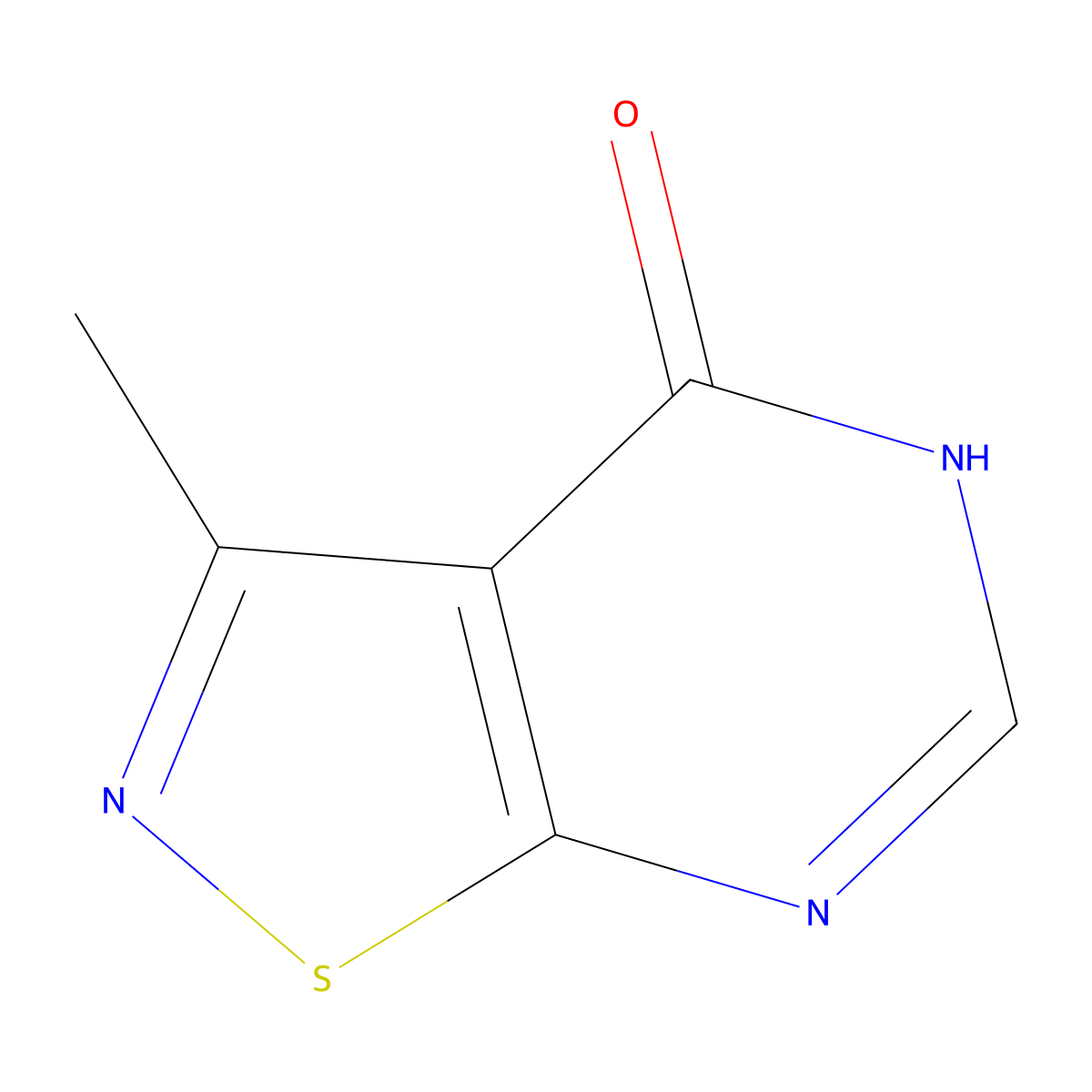 3-methyl-4H,5H-[1,2]thiazolo[5,4-d]pyrimidin-4-one molecular structure, CAS 58648-95-6