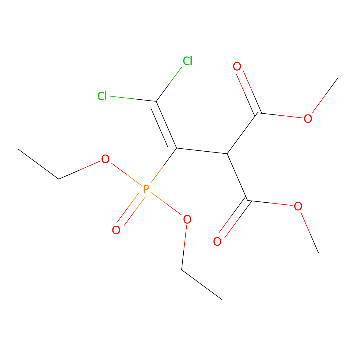 Dimethyl [2,2-dichloro-1-(diethoxyphosphoryl)ethenyl]propanedioate molecular structure, CAS 5865-76-9