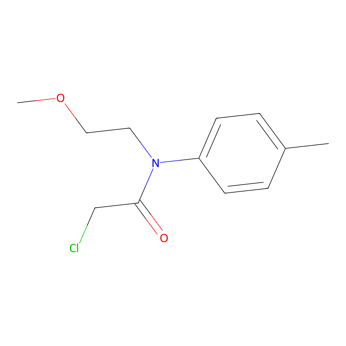 2-Chloro-N-(2-methoxyethyl)-N-(4-methylphenyl)acetamide molecular structure, CAS 58650-19-4