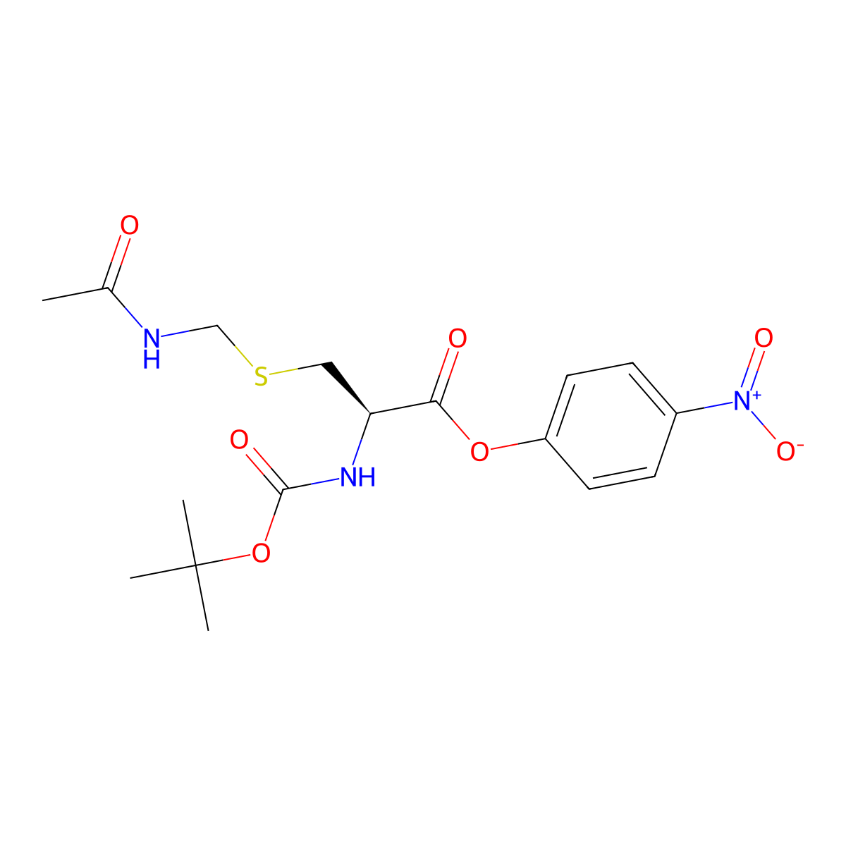 S-((Acetylamino)methyl)-N-((1,1-dimethylethoxy)carbonyl)-L-cysteine 4-nitrophenyl ester molecular structure, CAS 58651-76-6