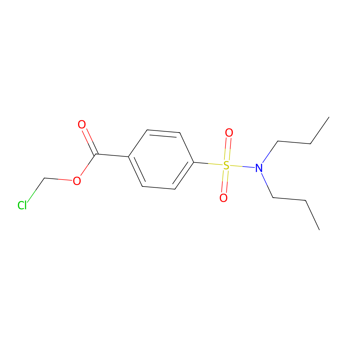 Chloromethyl 4-(N,N-dipropylsulfamoyl)benzoate molecular structure, CAS 58655-50-8