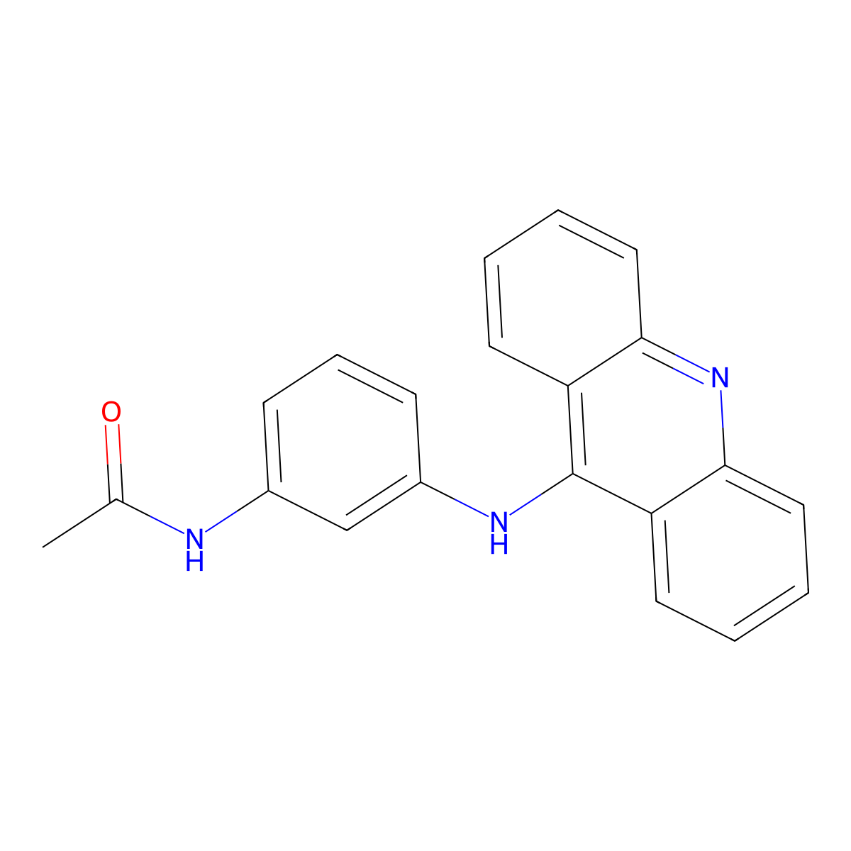 Acetanilide, 3'-(9-acridinylamino)- molecular structure, CAS 58658-13-2