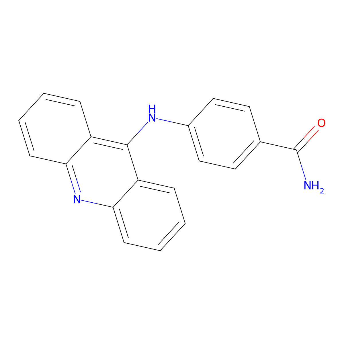 Benzamide, 4-(9-acridinylamino)- molecular structure, CAS 58658-19-8