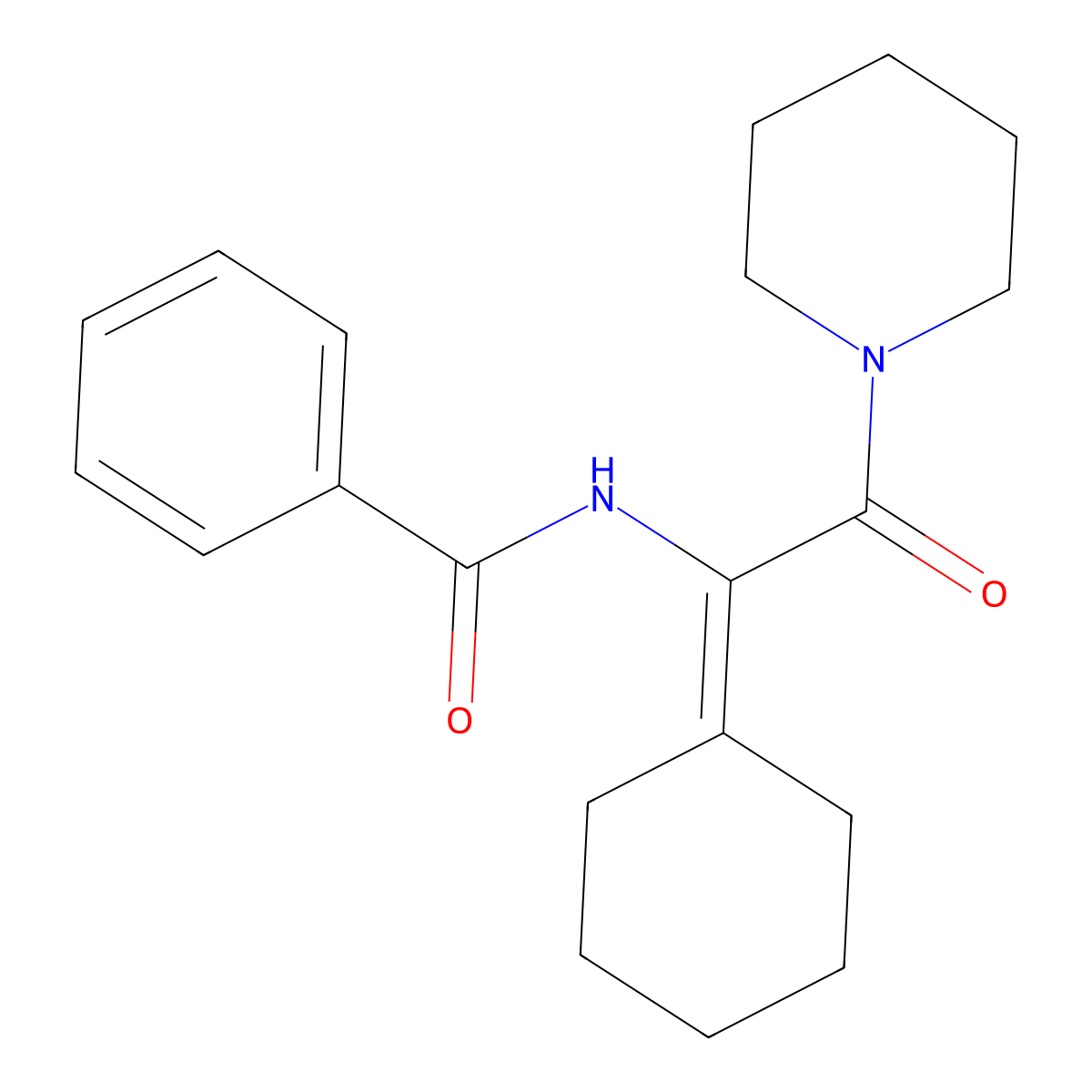 N-[1-Cyclohexylidene-2-oxo-2-(piperidin-1-yl)ethyl]benzamide molecular structure, CAS 5866-52-4