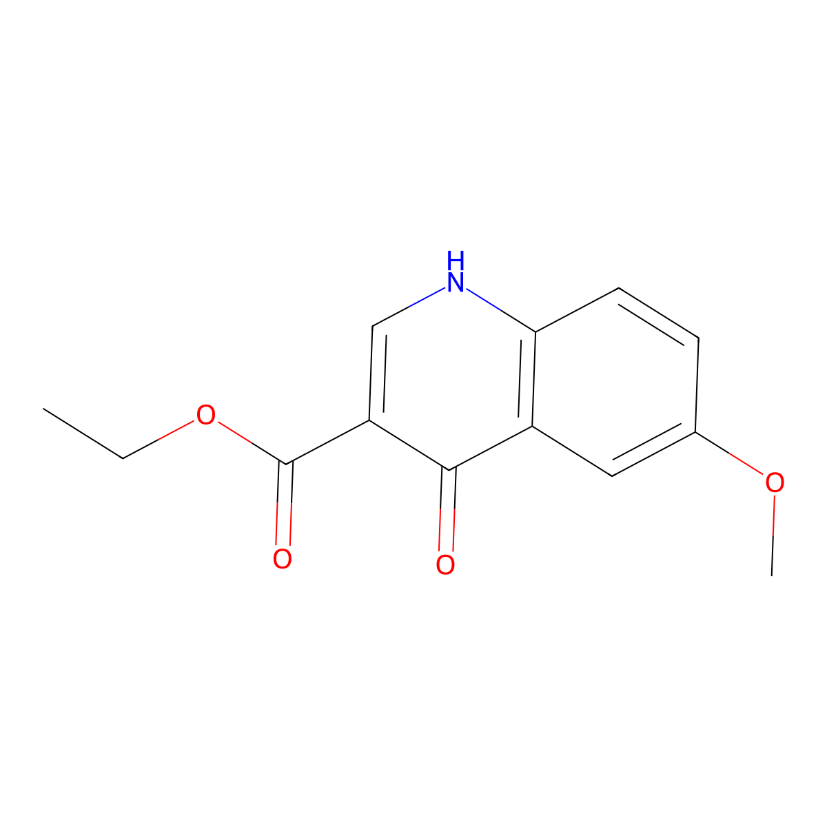 Ethyl 6-methoxy-4-oxo-1,4-dihydroquinoline-3-carboxylate molecular structure, CAS 5866-54-6