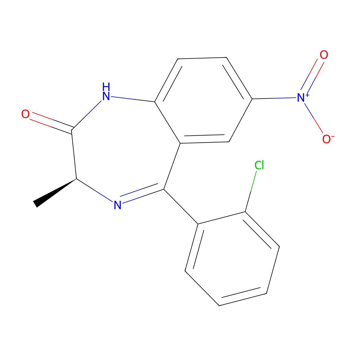 Meclonazepam molecular structure, CAS 58662-84-3