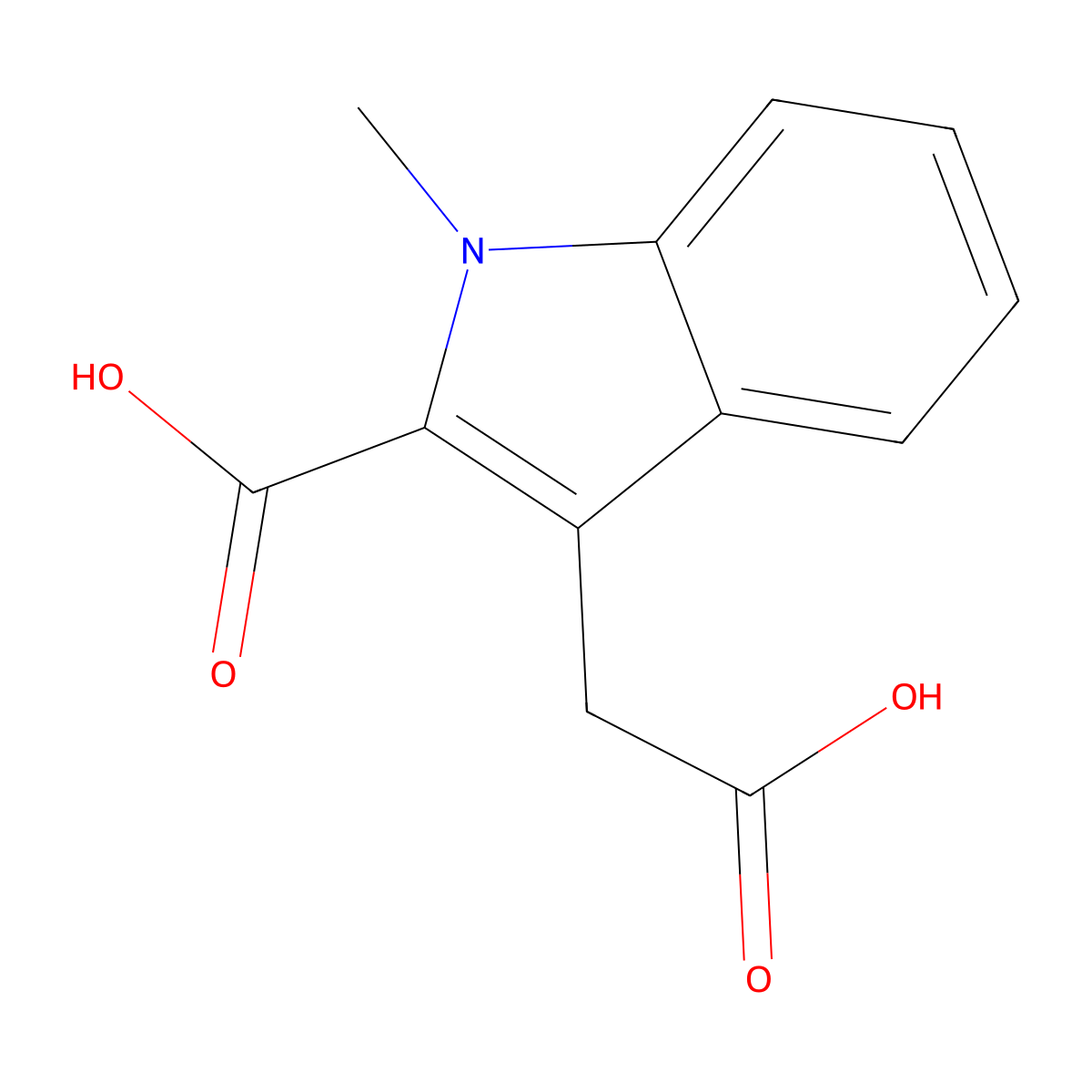 3-(carboxymethyl)-1-methyl-1H-indole-2-carboxylic acid molecular structure, CAS 58664-93-0