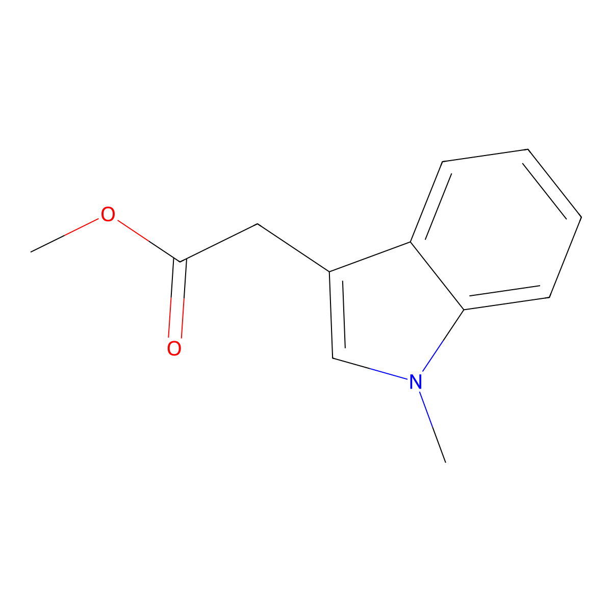 Methyl 2-(1-methyl-1H-indol-3-yl)acetate molecular structure, CAS 58665-00-2
