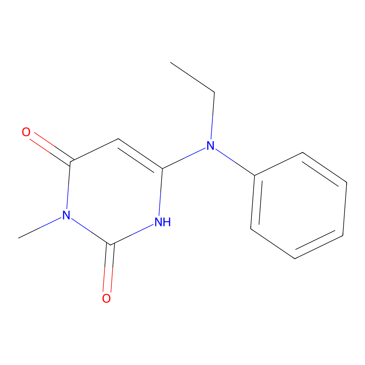 6-(Ethyl-phenyl-amino)-3-methyl-1H-pyrimidine-2,4-dione molecular structure, CAS 58668-97-6