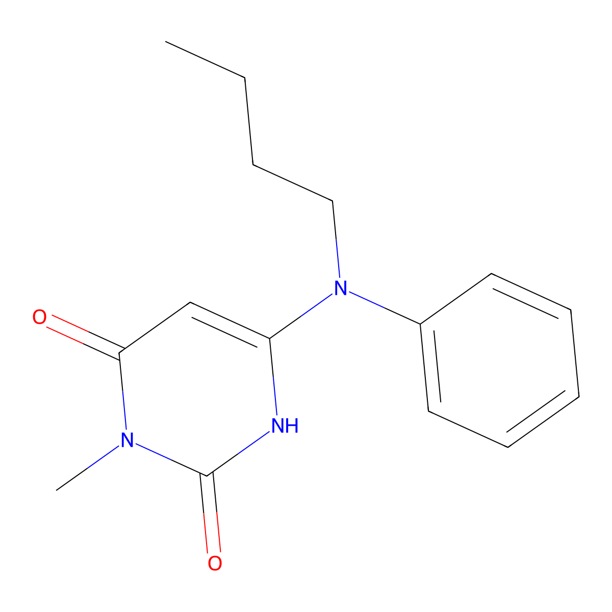6-(N-butylanilino)-3-methyl-1H-pyrimidine-2,4-dione molecular structure, CAS 58668-99-8