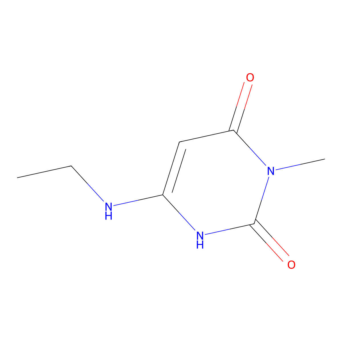 6-(ethylamino)-3-methylpyrimidine-2,4(1H,3H)-dione molecular structure, CAS 58669-01-5