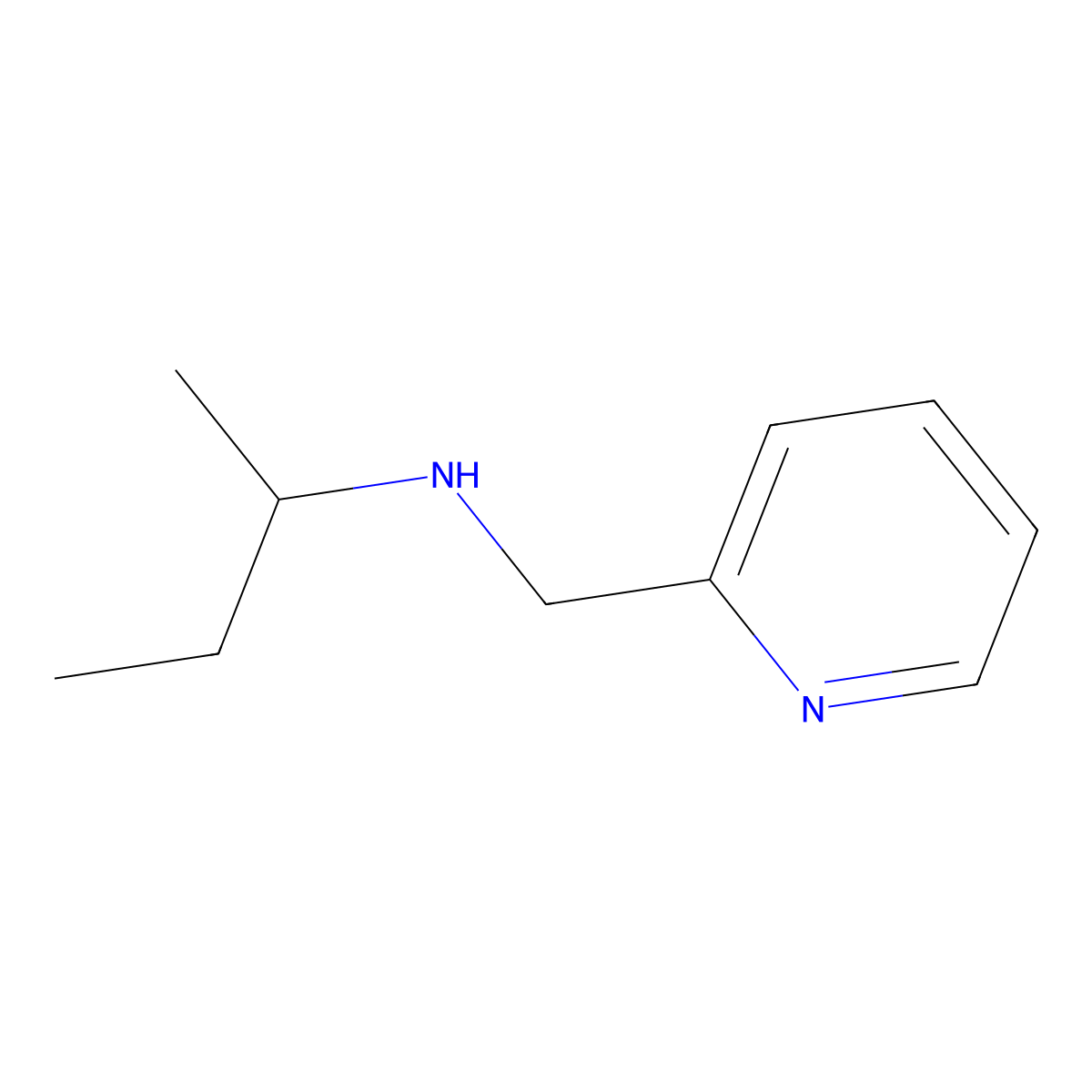 N-(pyridin-2-ylmethyl)butan-2-amine molecular structure, CAS 58669-31-1