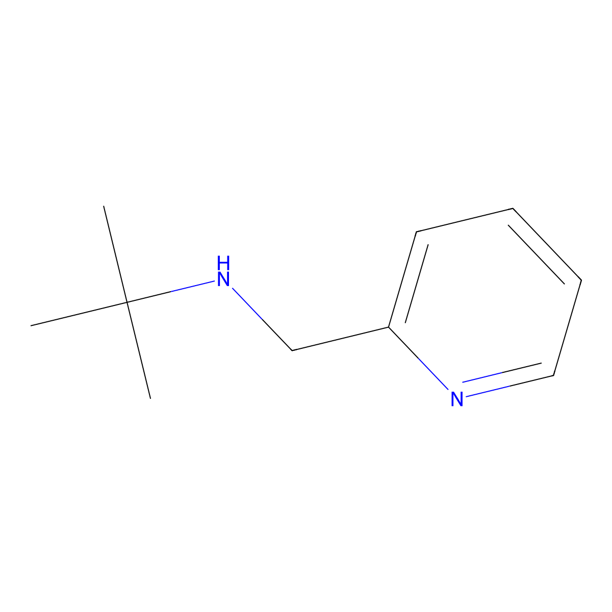 2-methyl-N-(pyridin-2-ylmethyl)propan-2-amine molecular structure, CAS 58669-32-2