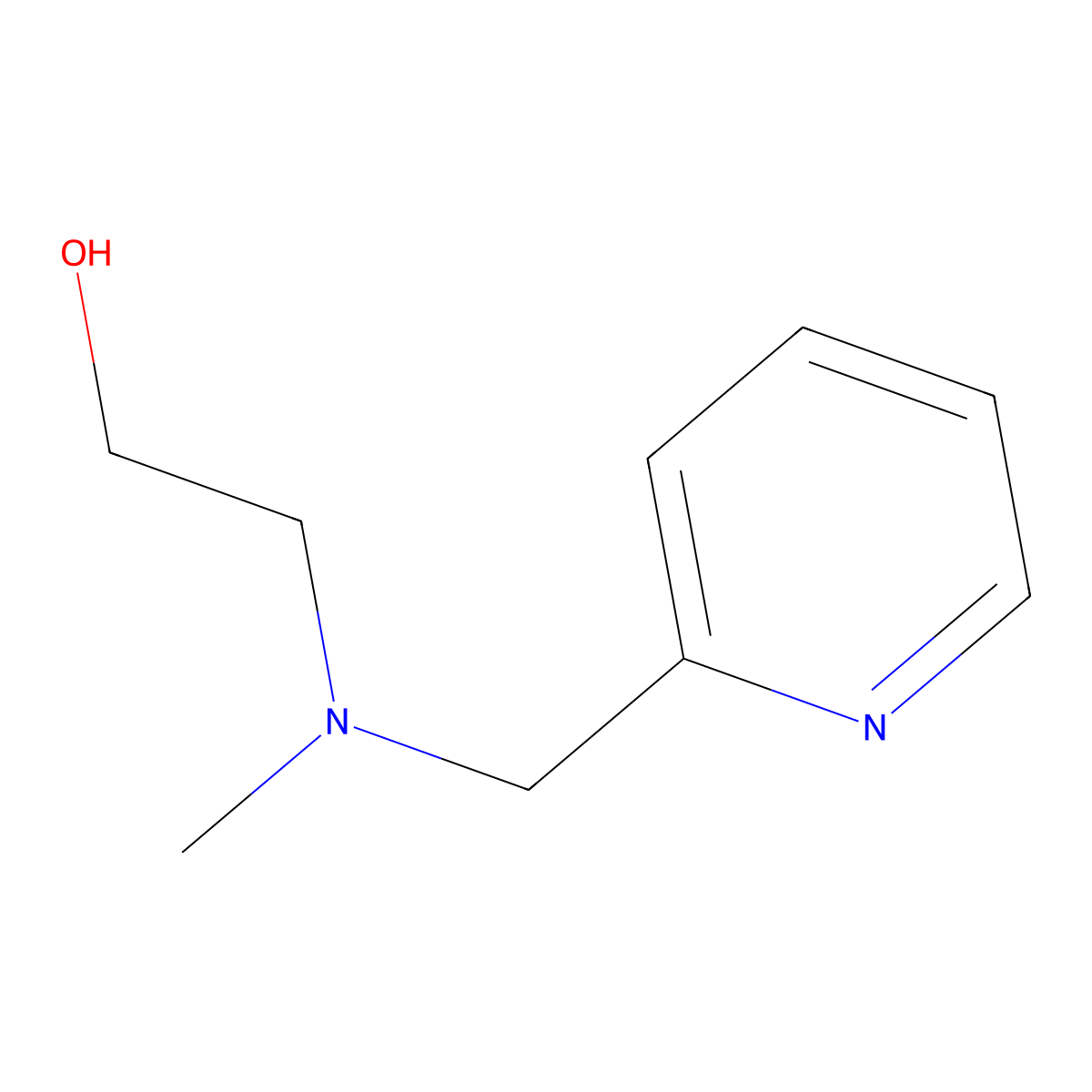 2-(Methyl(pyridin-2-ylmethyl)amino)ethanol molecular structure, CAS 58669-33-3