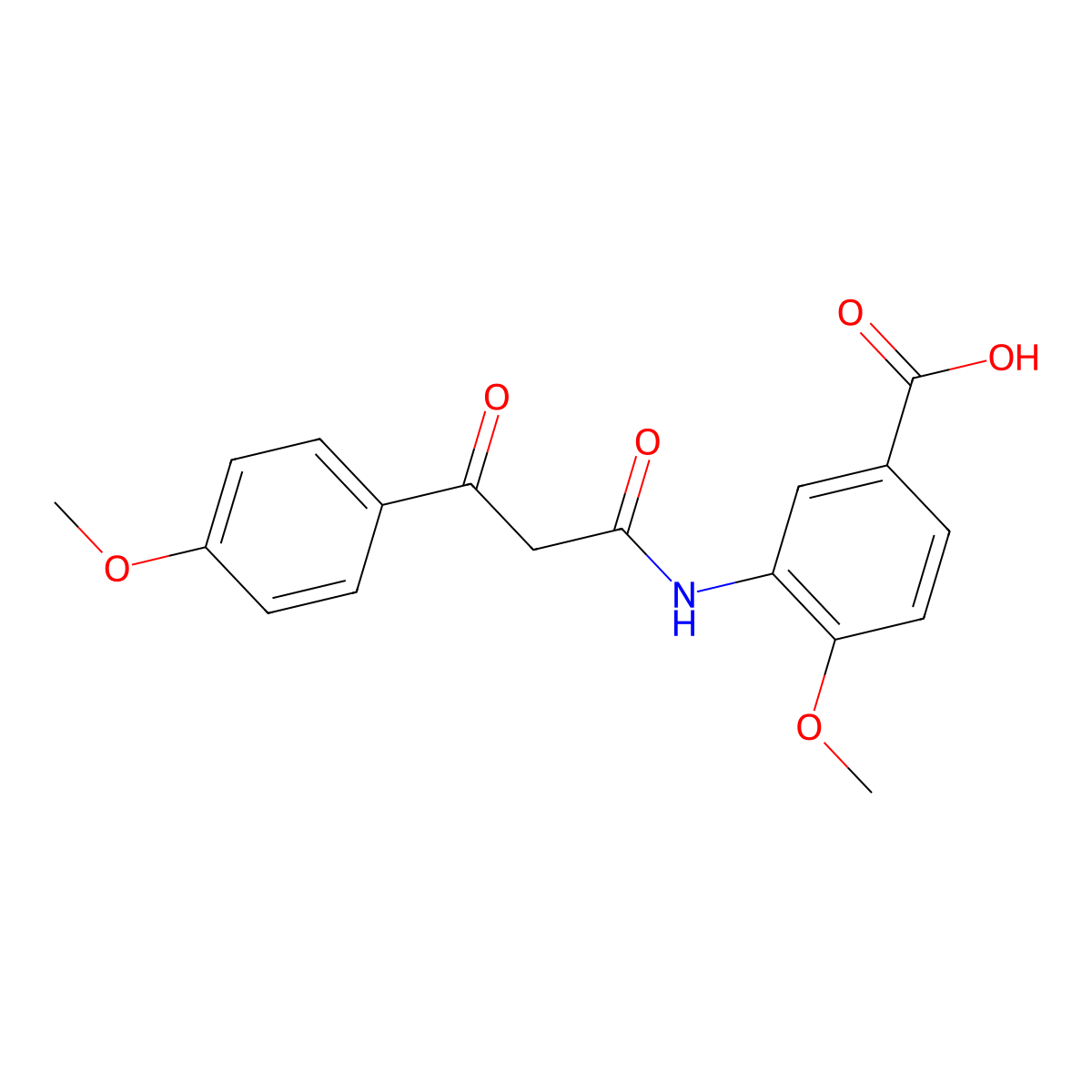 4-Methoxy-3-[[3-(4-methoxyphenyl)-1,3-dioxopropyl]amino]benzoic acid molecular structure, CAS 5867-18-5
