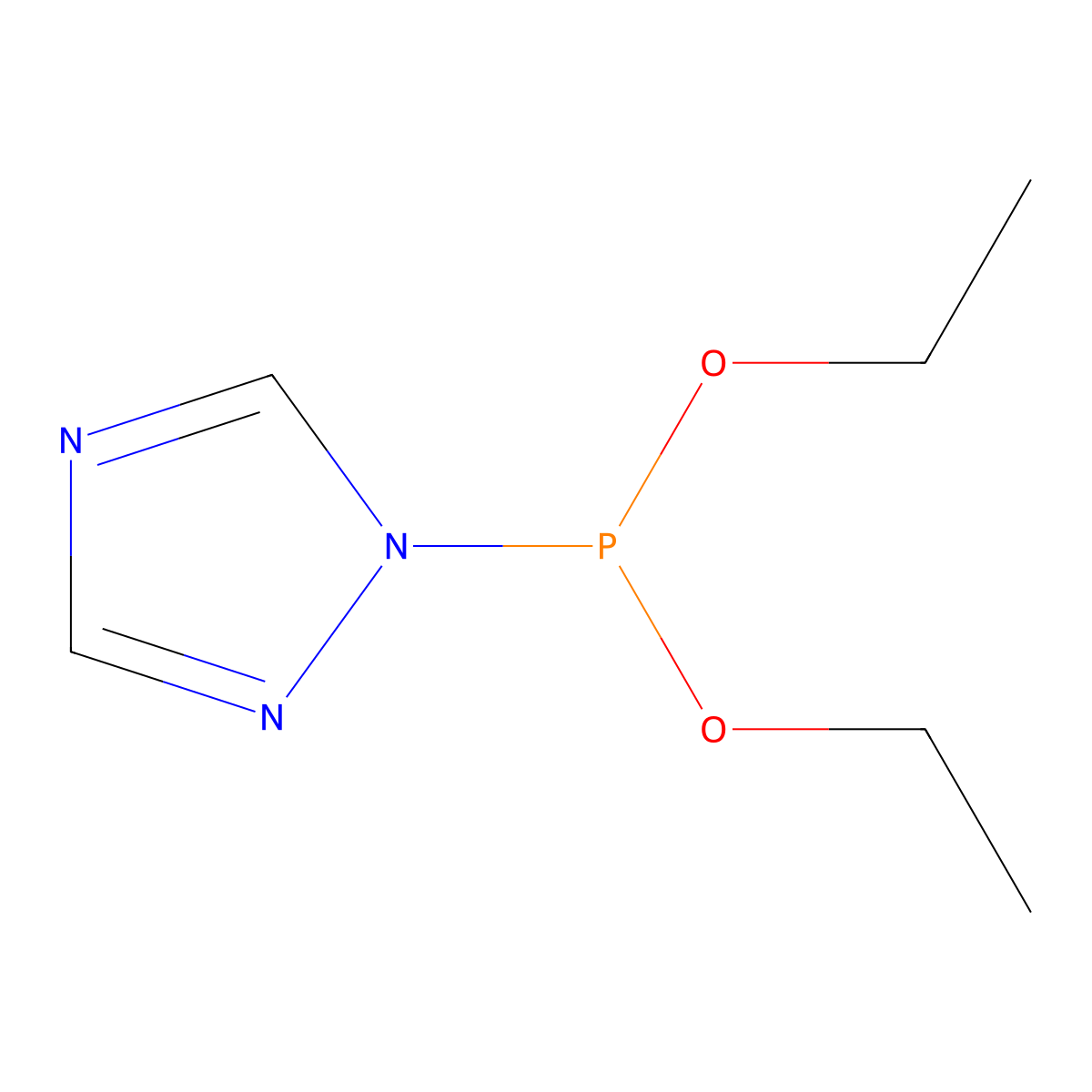 Diethyl 1H-1,2,4-triazol-1-ylphosphonite molecular structure, CAS 58673-12-4