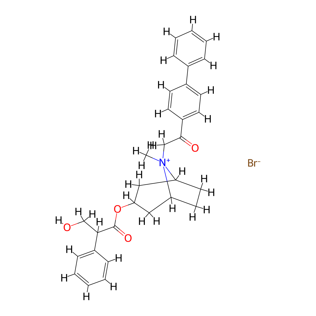 Fentonium bromide molecular structure, CAS 5868-06-4