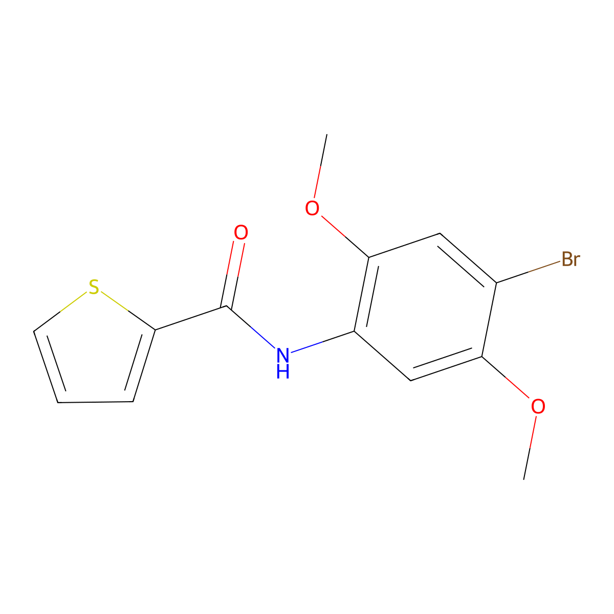 N-(4-bromo-2,5-dimethoxyphenyl)thiophene-2-carboxamide molecular structure, CAS 5868-20-2