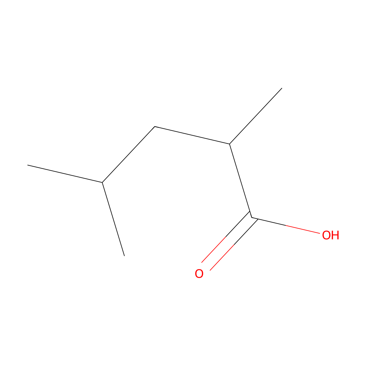 2,4-Dimethylpentanoic acid molecular structure, CAS 5868-33-7
