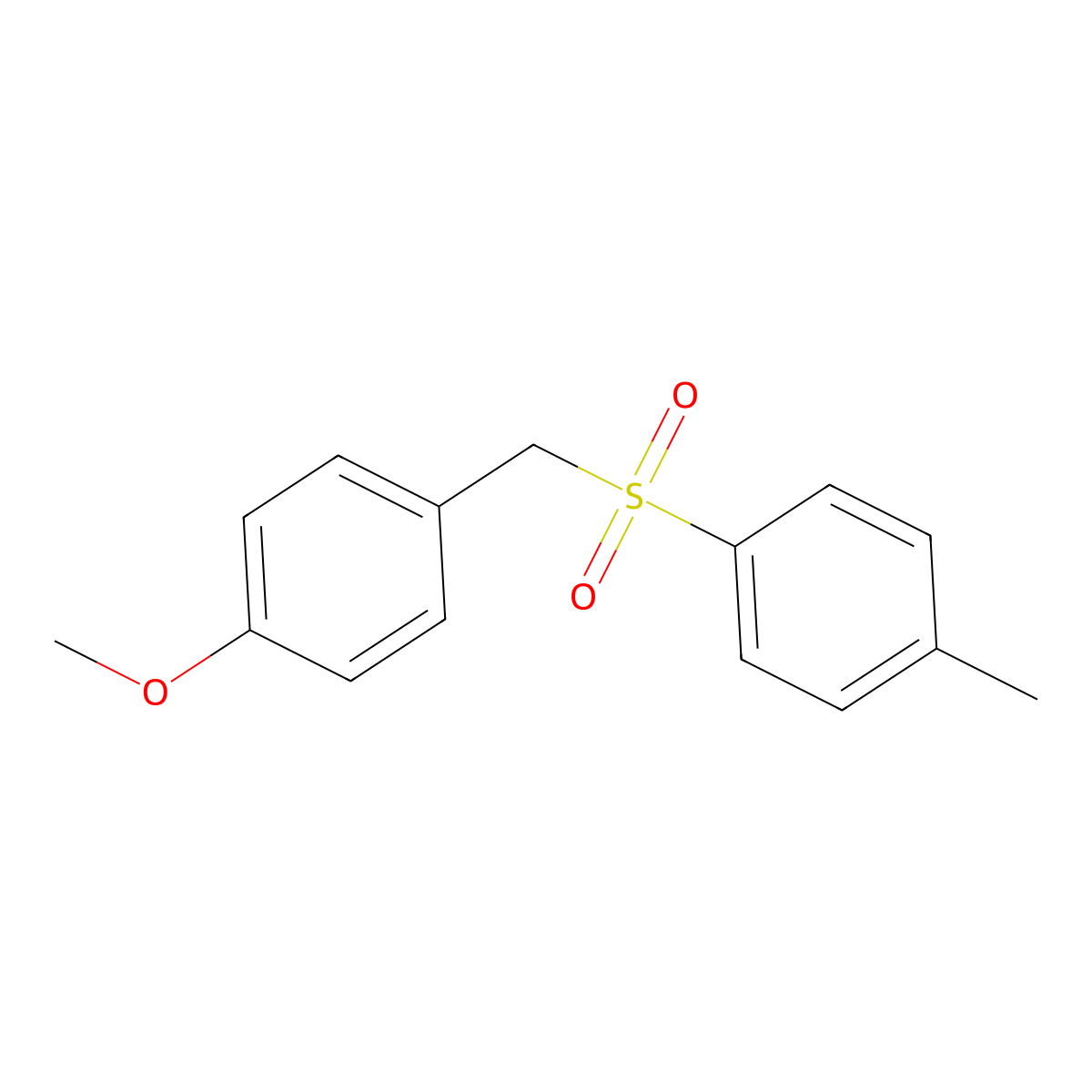 Benzene, 1-methoxy-4-[[(4-methylphenyl)sulfonyl]methyl]- molecular structure, CAS 58680-51-6