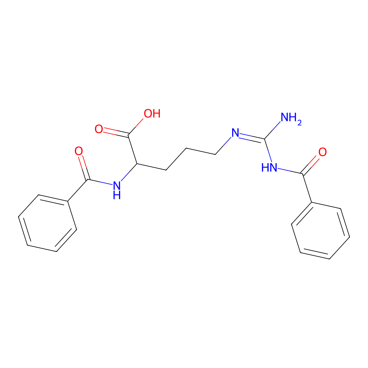 5-[[Amino(benzamido)methylidene]amino]-2-benzamidopentanoic acid molecular structure, CAS 58682-75-0