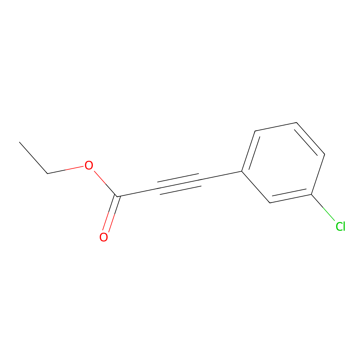 Ethyl 3-(3-chlorophenyl)prop-2-ynoate molecular structure, CAS 58686-68-3
