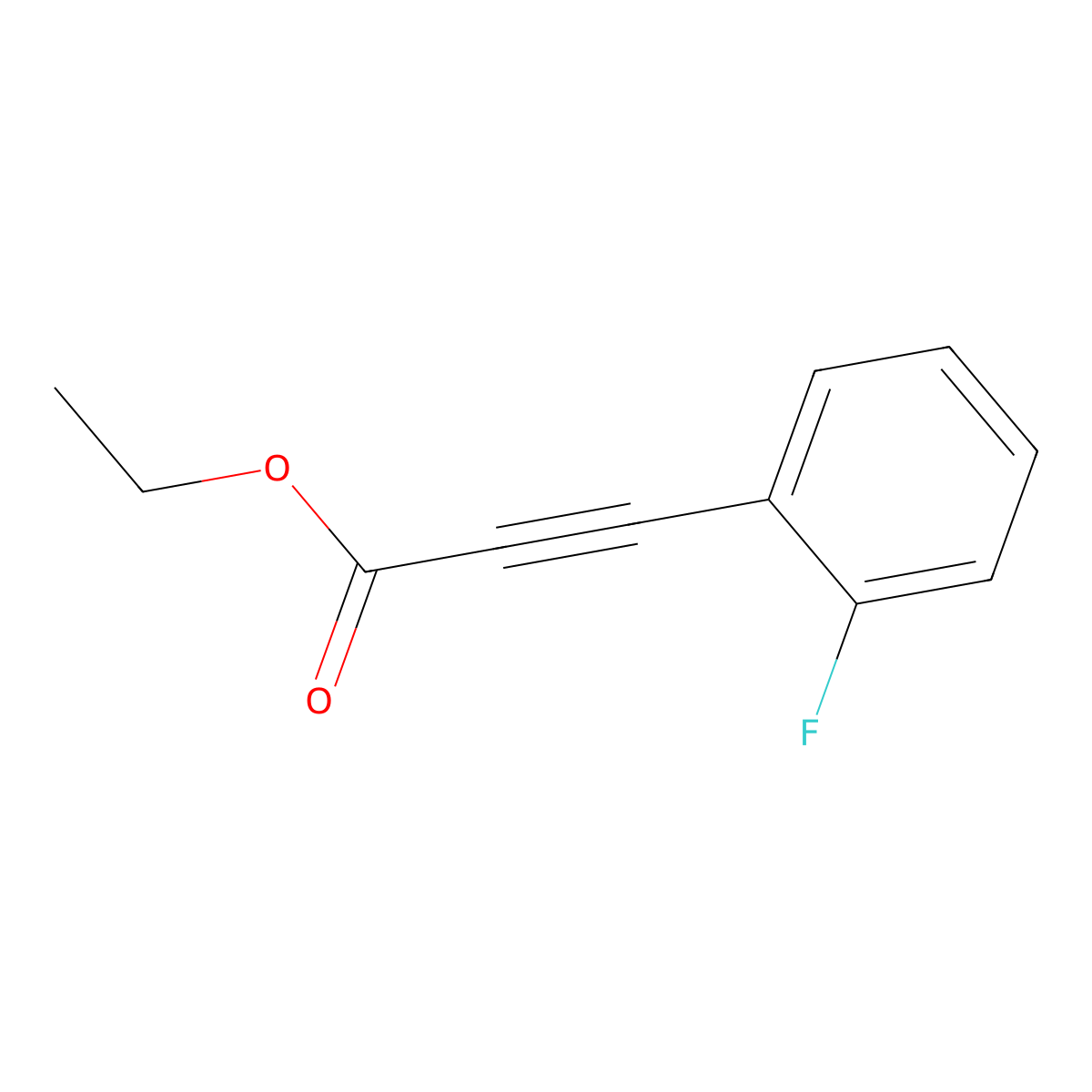 Ethyl 3-(2-fluorophenyl)prop-2-ynoate molecular structure, CAS 58686-74-1
