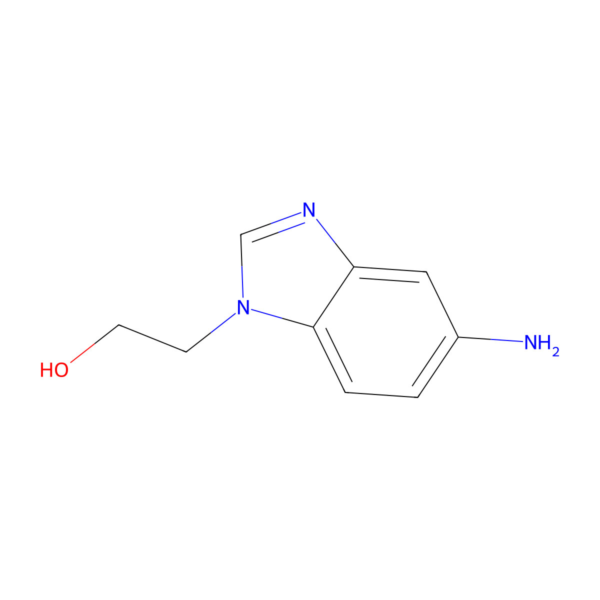 2-(5-Amino-benzoimidazol-1-yl)-ethanol molecular structure, CAS 58687-45-9