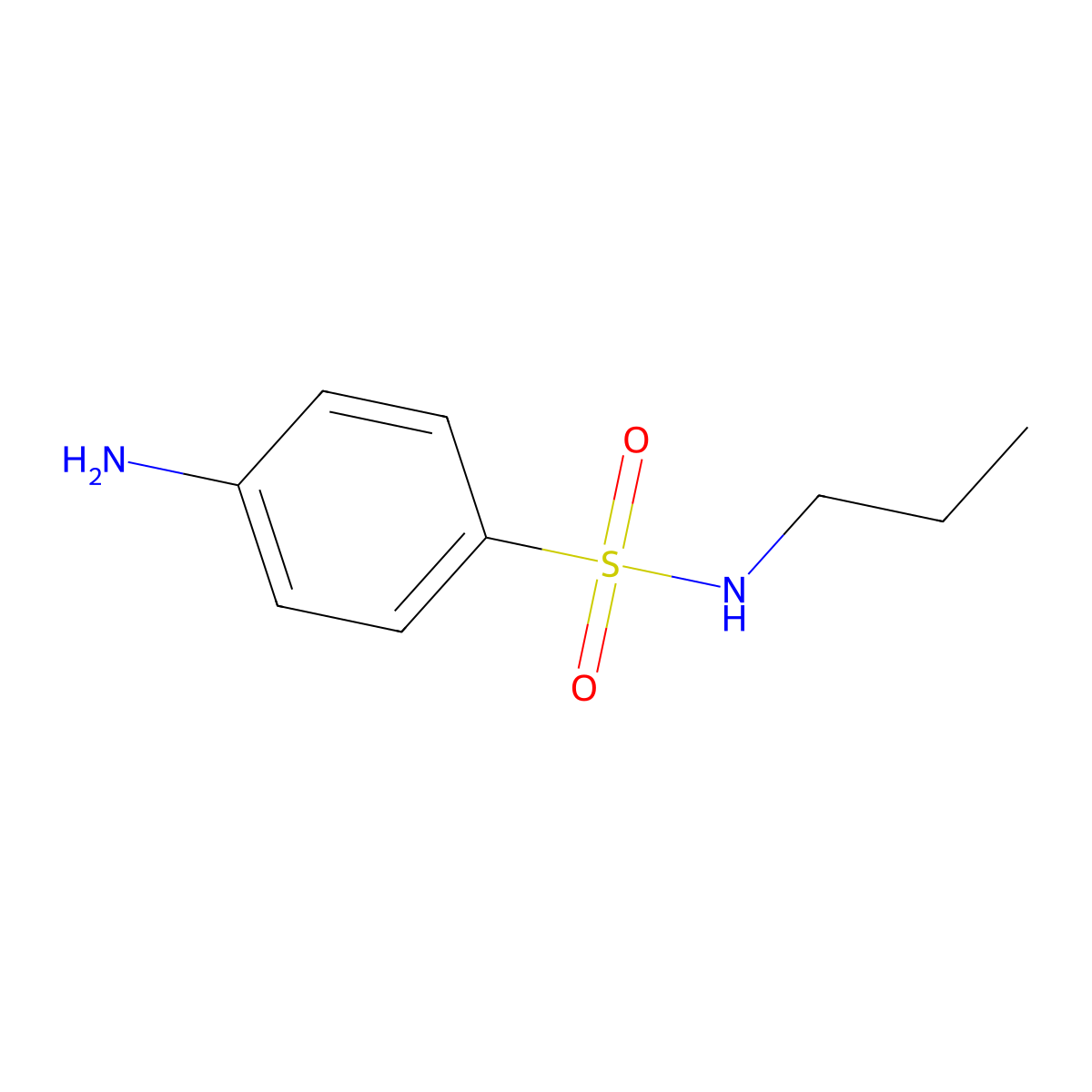 4-amino-N-propylbenzenesulfonamide molecular structure, CAS 58687-83-5