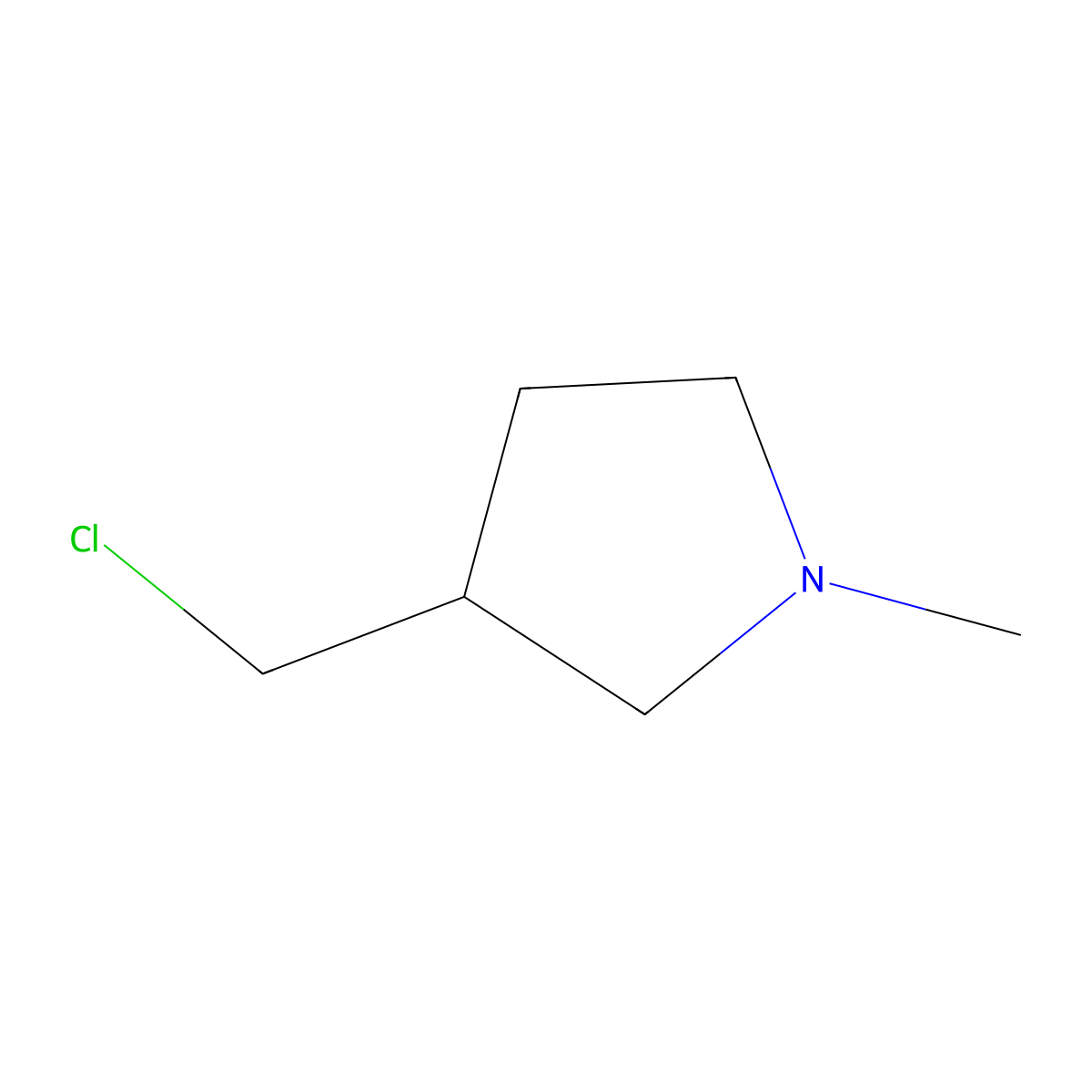 3-(Chloromethyl)-1-methylpyrrolidine molecular structure, CAS 58689-43-3