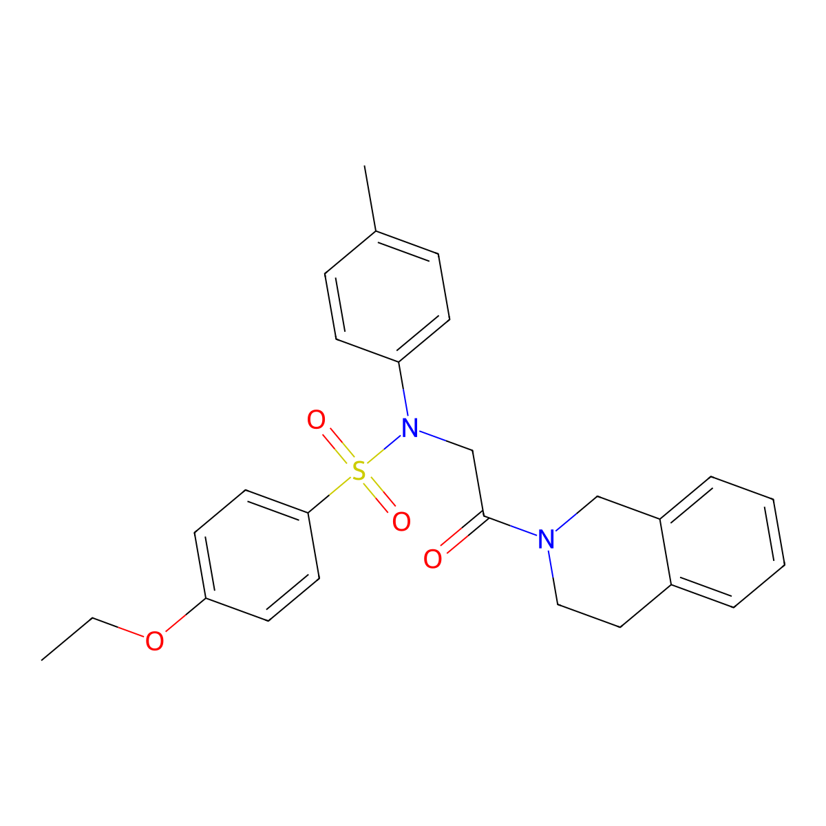 N-[2-(3,4-dihydro-2(1H)-isoquinolinyl)-2-oxoethyl]-4-ethoxy-N-(4-methylphenyl)benzenesulfonamide molecular structure, CAS 5869-85-2