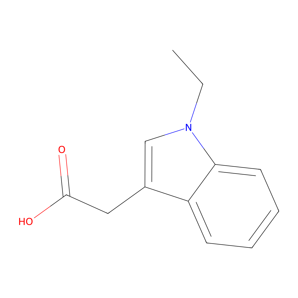 2-(1-ethyl-1H-indol-3-yl)acetic acid molecular structure, CAS 58690-18-9