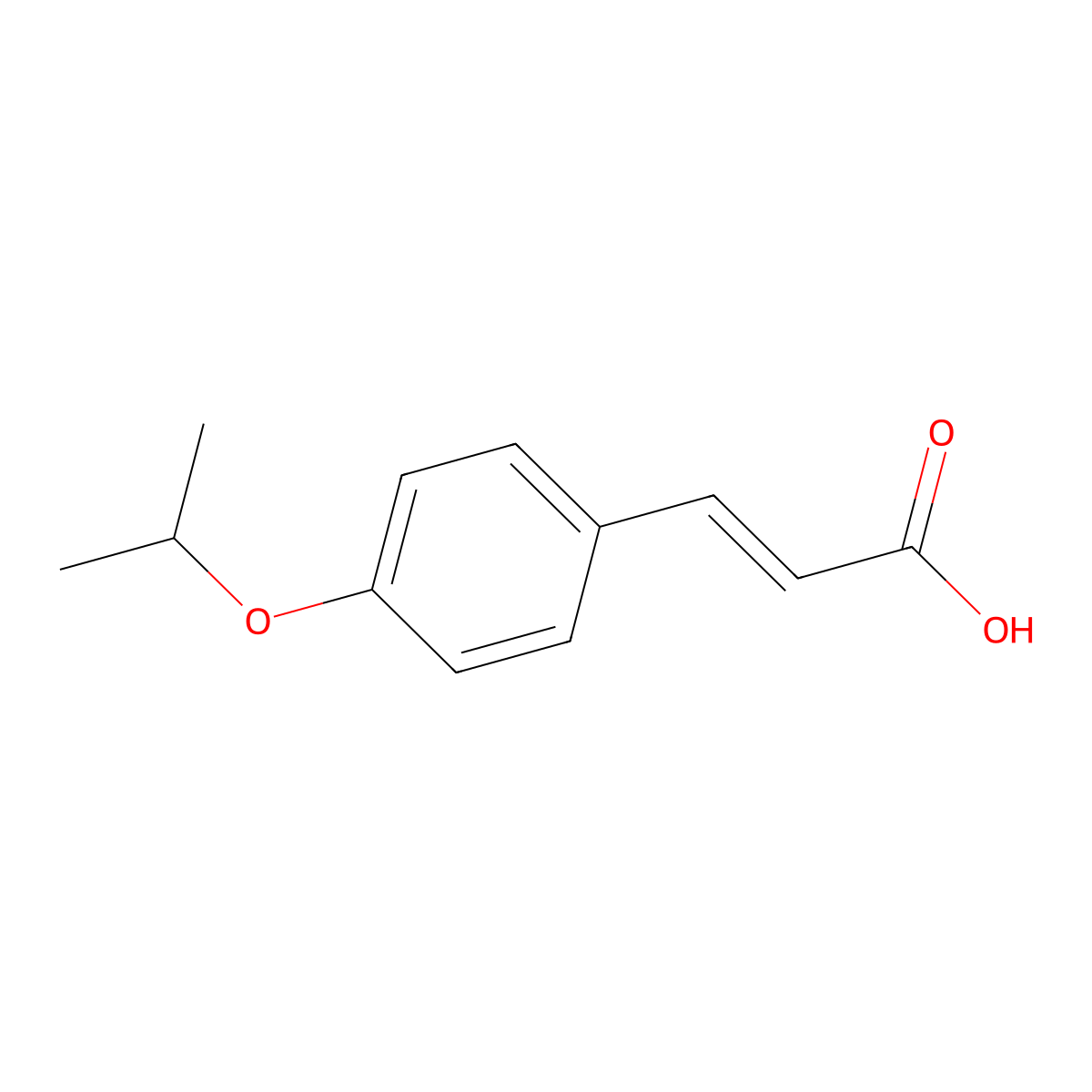 (2E)-3-(4-(propan-2-yloxy)phenyl)prop-2-enoic acid molecular structure, CAS 586960-22-7