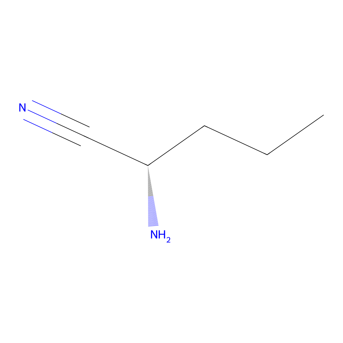 (2S)-2-Aminopentanenitrile molecular structure, CAS 586960-23-8