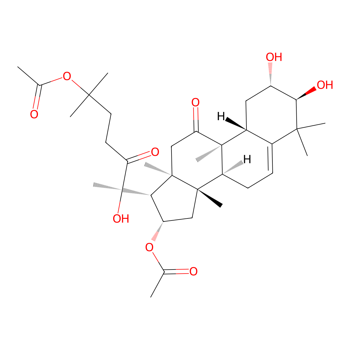 [(2S,3S,8S,9R,10R,13R,14S,16S,17R)-17-[(2R)-6-acetyloxy-2-hydroxy-6-methyl-3-oxoheptan-2-yl]-2,3-dihydroxy-4,4,9,13,14-pentamethyl-11-oxo-1,2,3,7,8,10,12,15,16,17-decahydrocyclopenta[a]phenanthren-16-yl] acetate molecular structure, CAS 586960-44-3
