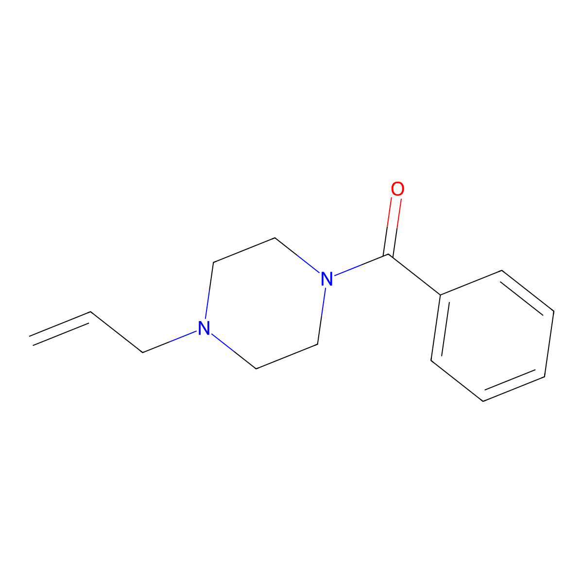 Phenyl-(4-prop-2-enylpiperazin-1-yl)methanone molecular structure, CAS 586960-71-6
