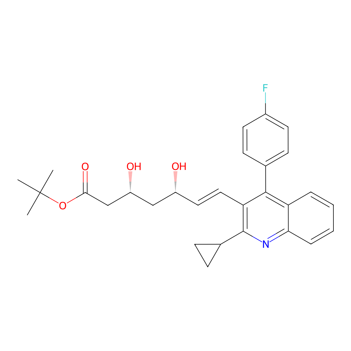 tert-Butyl pitavastatin molecular structure, CAS 586966-54-3