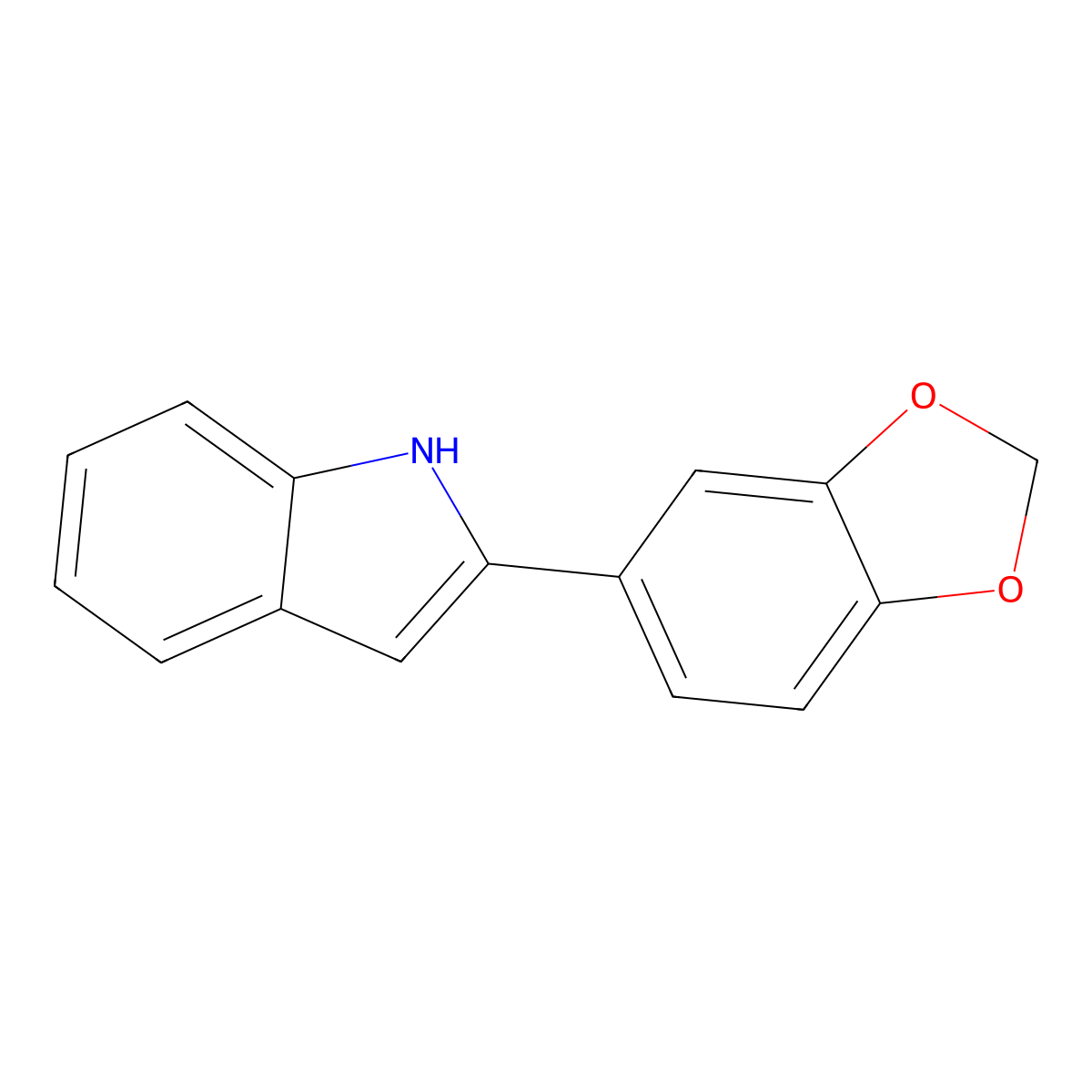 2-(1,3-benzodioxol-5-yl)-1H-indole molecular structure, CAS 58697-52-2
