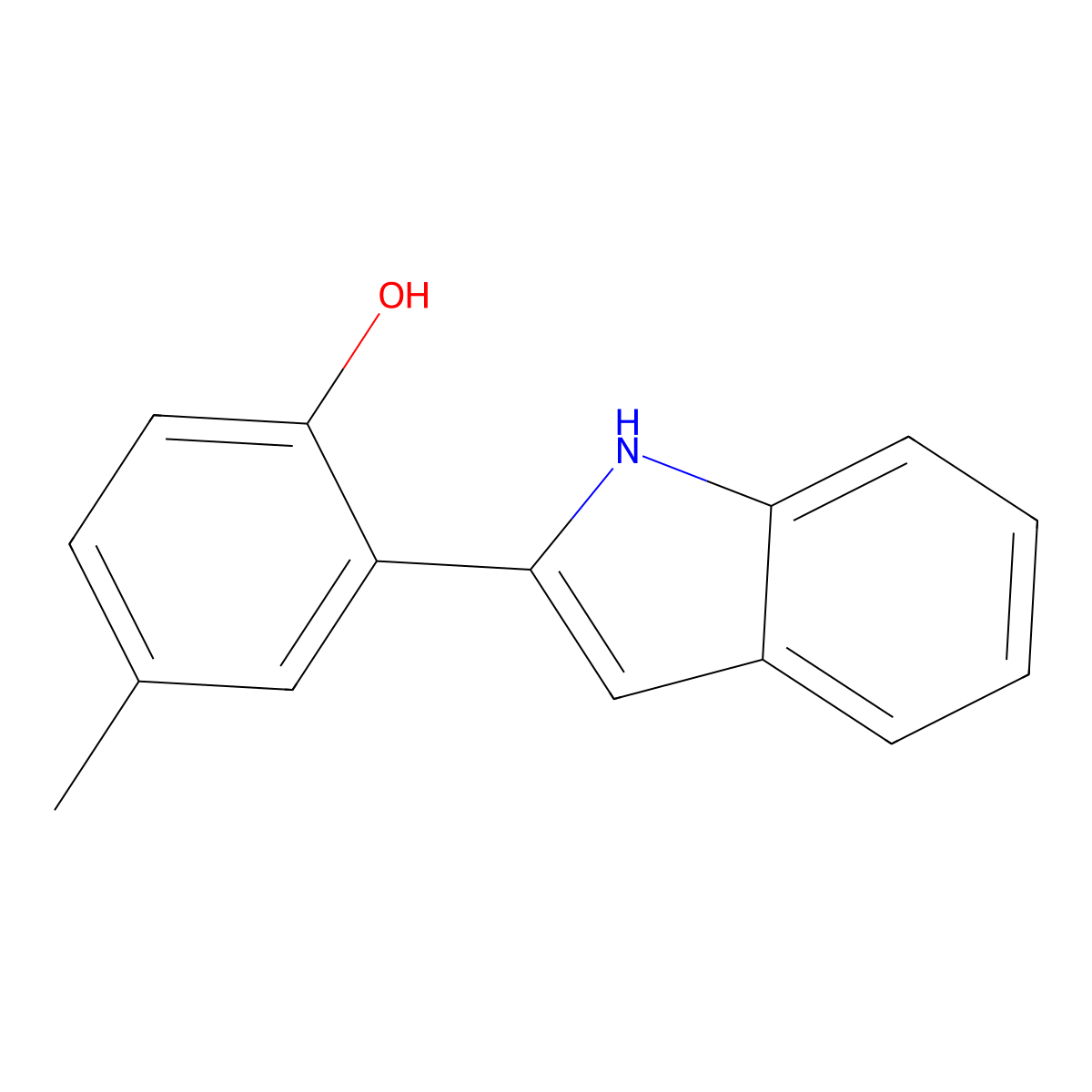 2-(1H-indol-2-yl)-4-methylphenol molecular structure, CAS 58697-57-7