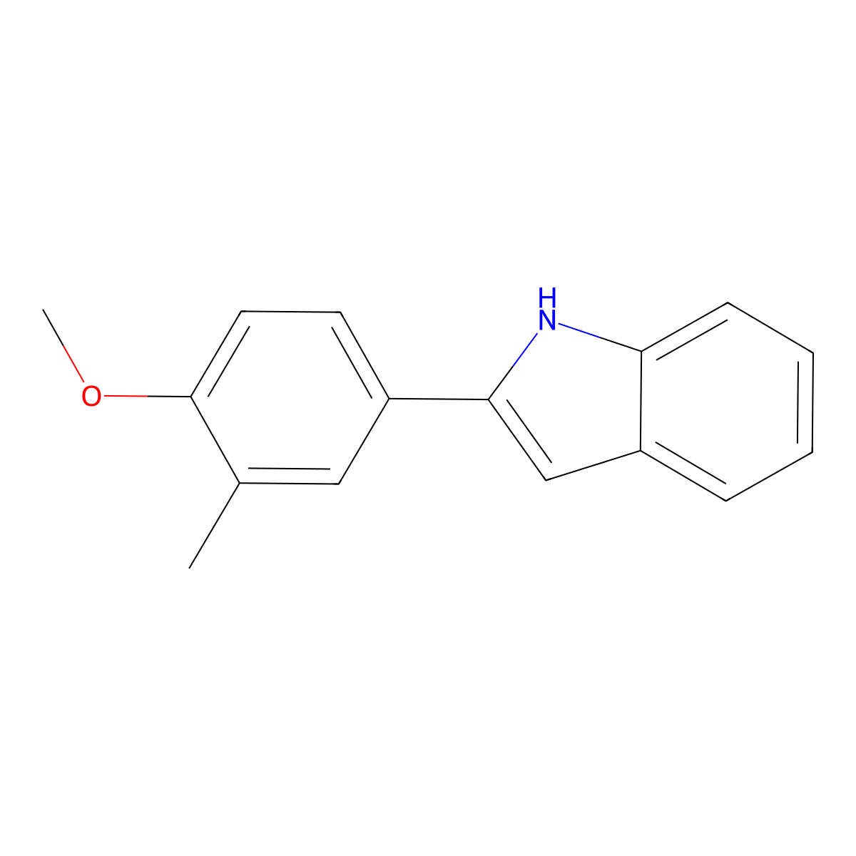 2-(4-methoxy-3-methylphenyl)-1H-indole molecular structure, CAS 58697-59-9